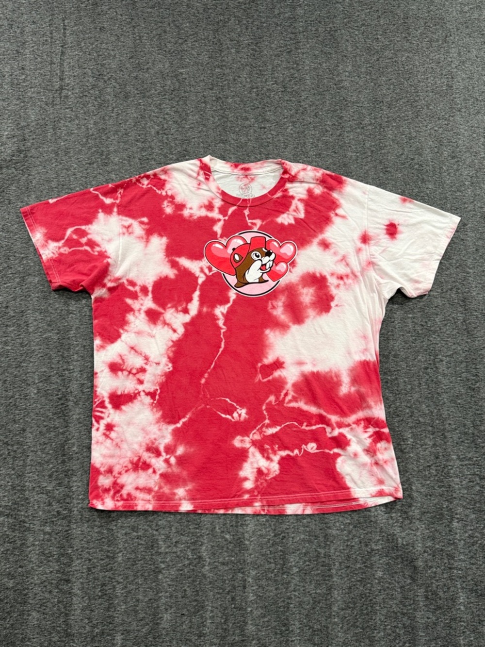 BUC-EES Red and White Tie-Dye‎ Graphic Tee Shirt Size 2XL Beachy Party